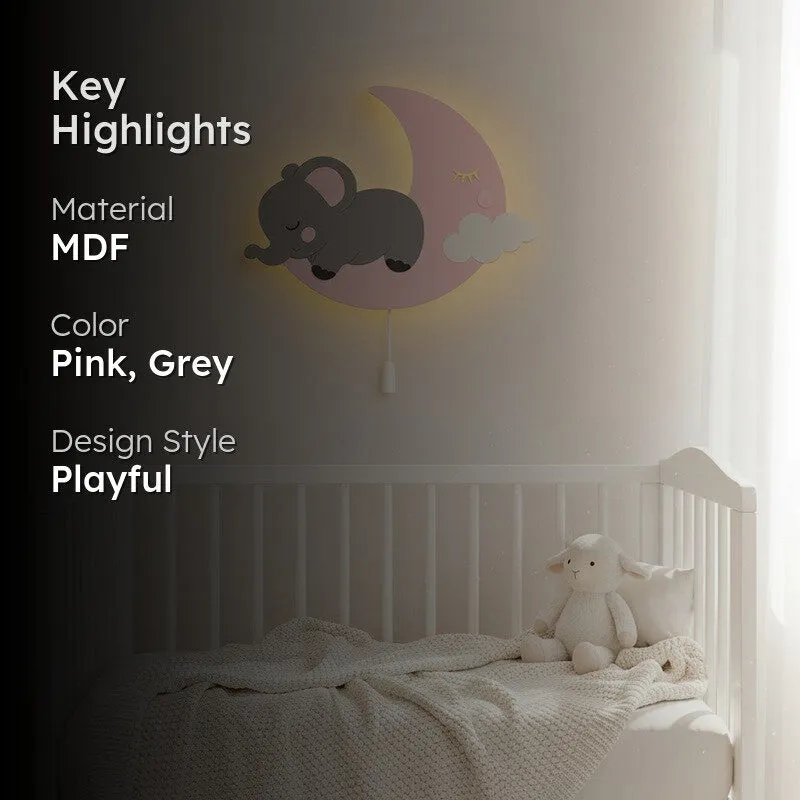 Dreamy Elephant Battery Operated Wall Lamp media 2