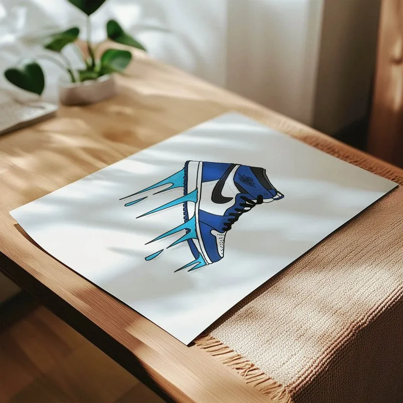 Blue Drip Kicks Wall Poster media 4