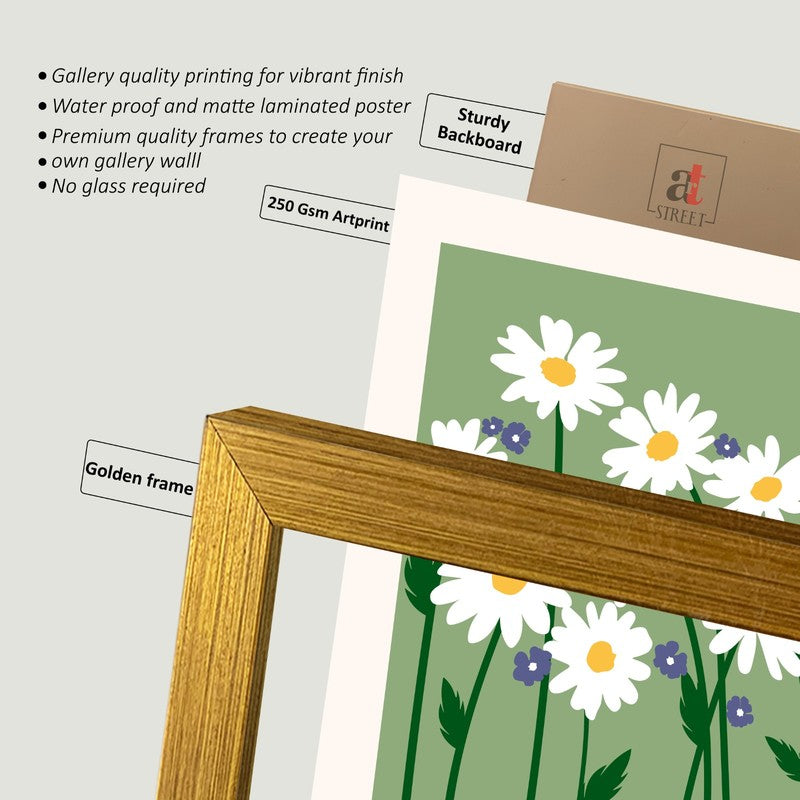 Royal Crimson Paper Wall Painting With Frame - Set Of Six media 7
