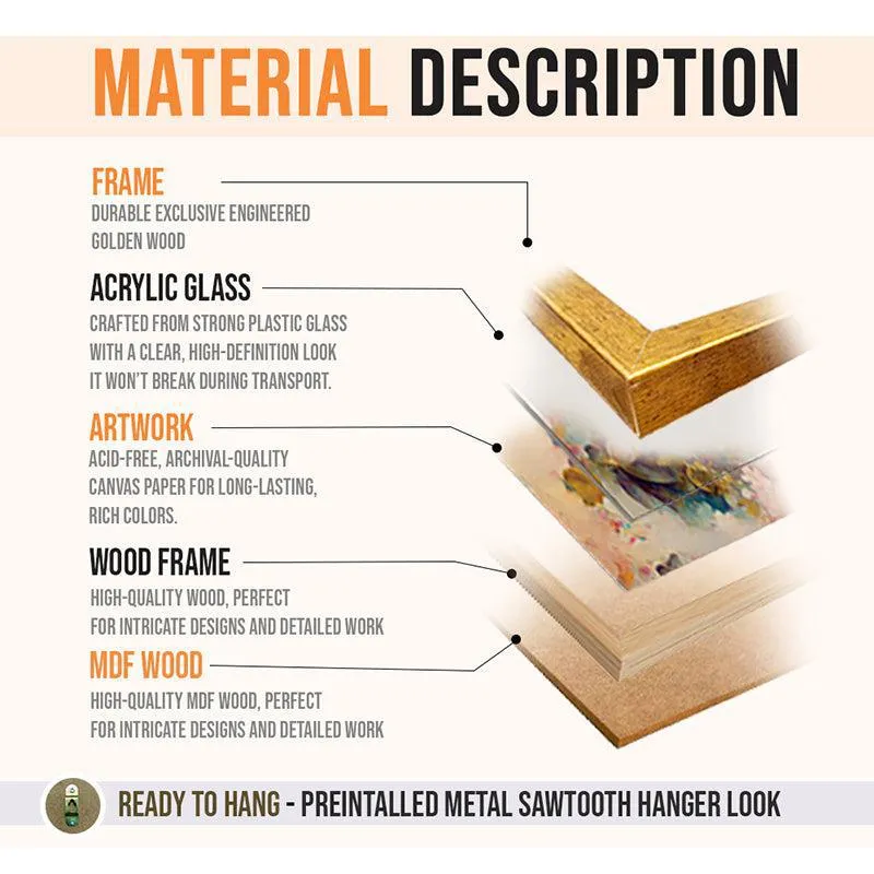 Bound By Love Modern Canvas Wall Art With Frame - Gold media 5