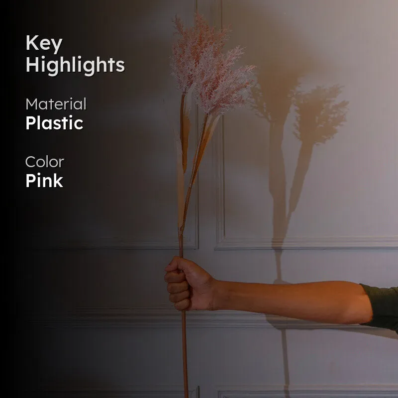 Faux Pearl Millet Grass Flower Stick (Pink) - 38 CM media 2