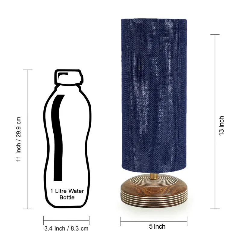 Savera Siera Fabric Table Lamp - Blue,Brown media 8