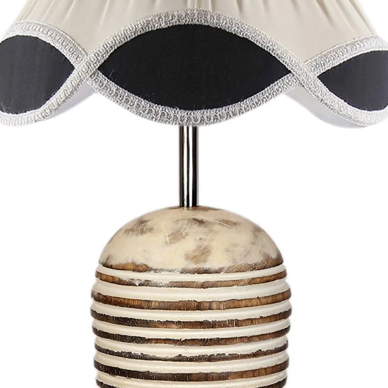 Skylexa Cotton Table Lamp With Wooden Base - White media 8
