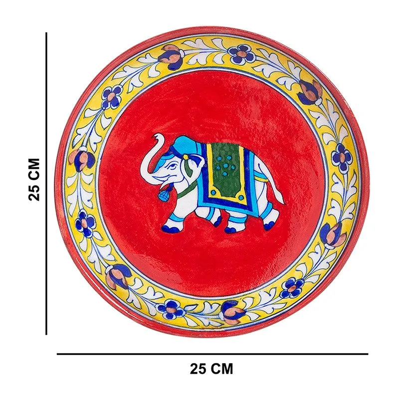 Gajendra Ceramic Decorative Wall Plate - Red media 8
