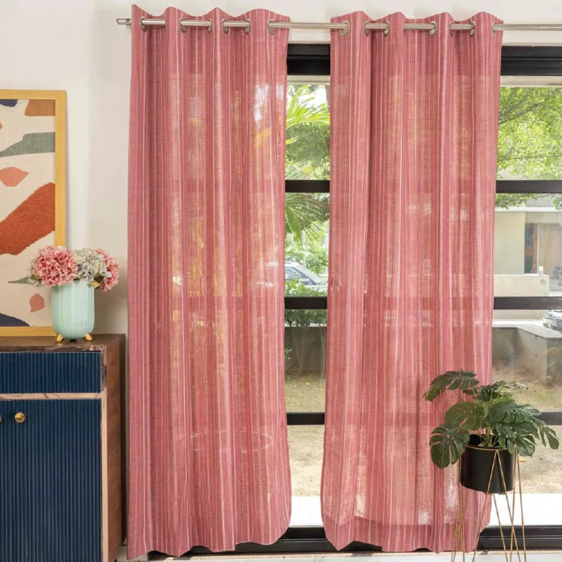 Urban Space Vertical Weaves Curtain (Berry) - Set Of Two media 2