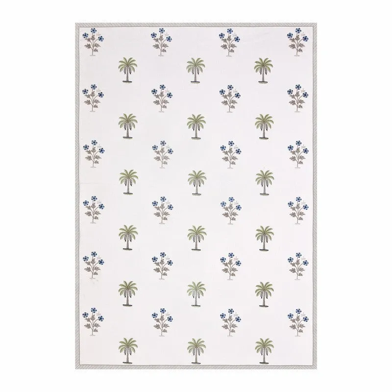 PalmBreeze Cotton Table Cover - Blue,Green media 5