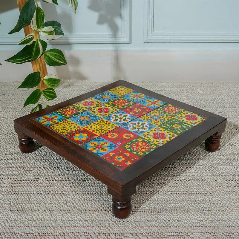 Visara Ethnic Mango Wood Stool media 1