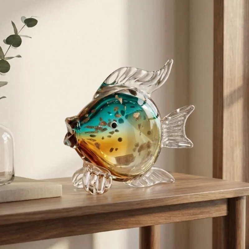 Coastal Charm Glass Showpiece - Yellow & Blue media 1