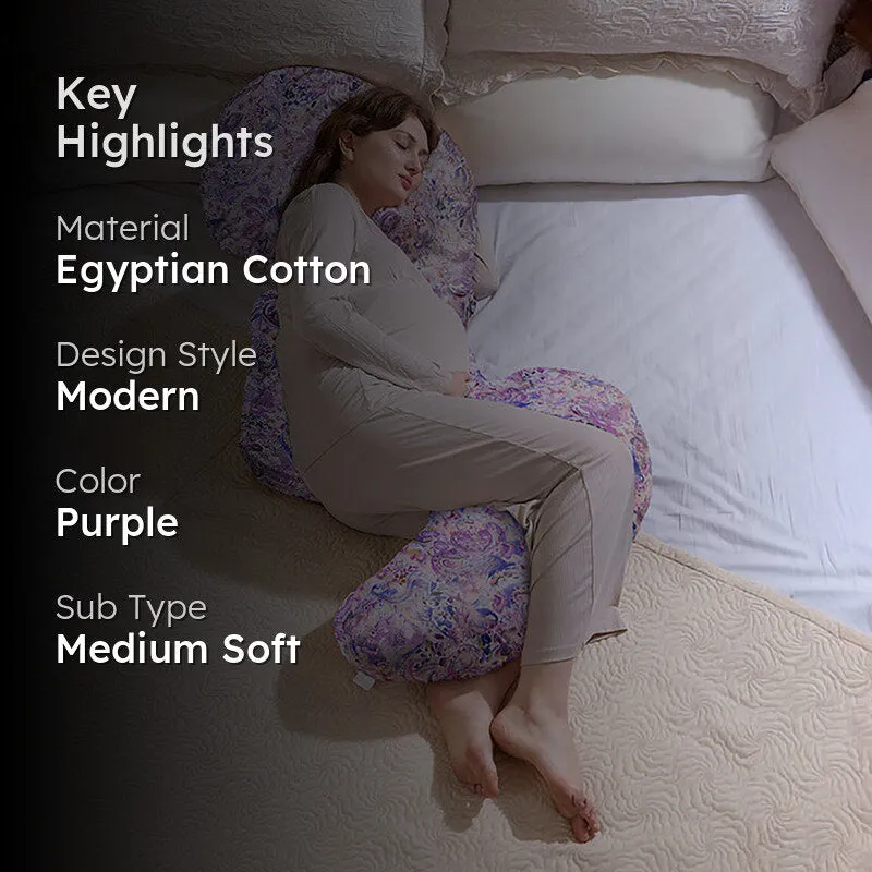 Lilura Cotton L Maternity Pillow With Polyester Filling - Purple media 2