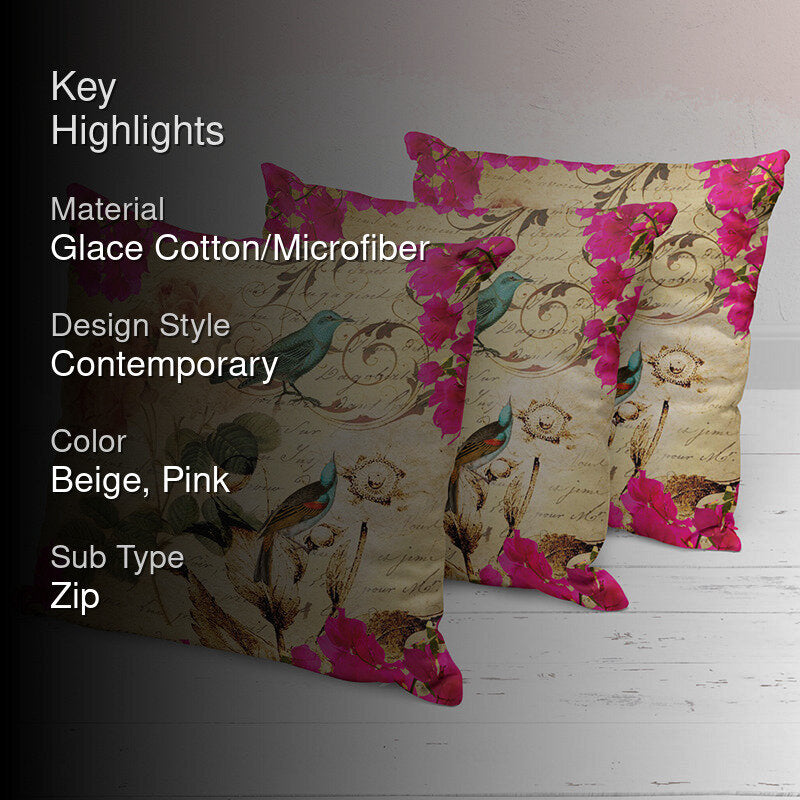 Vintage Tropics Printed Cushion Cover Set - Set Of Three media 2