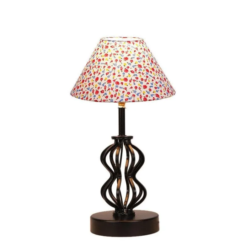 Floral Iggly Wiggly Fabric Table Lamp - Multicolor media 5