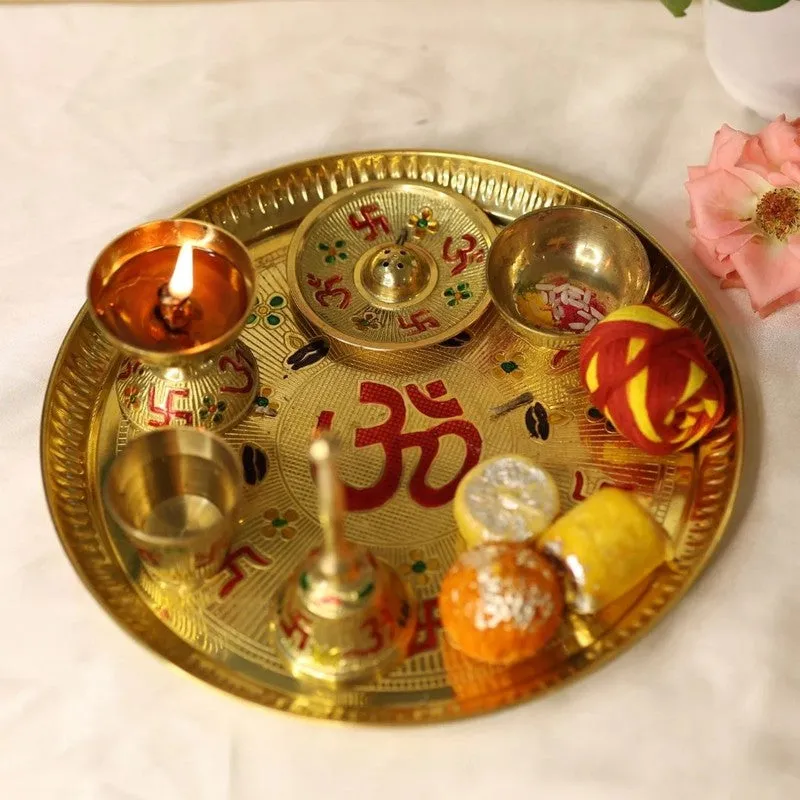 Anant Devotional Brass Pooja Thali media 8
