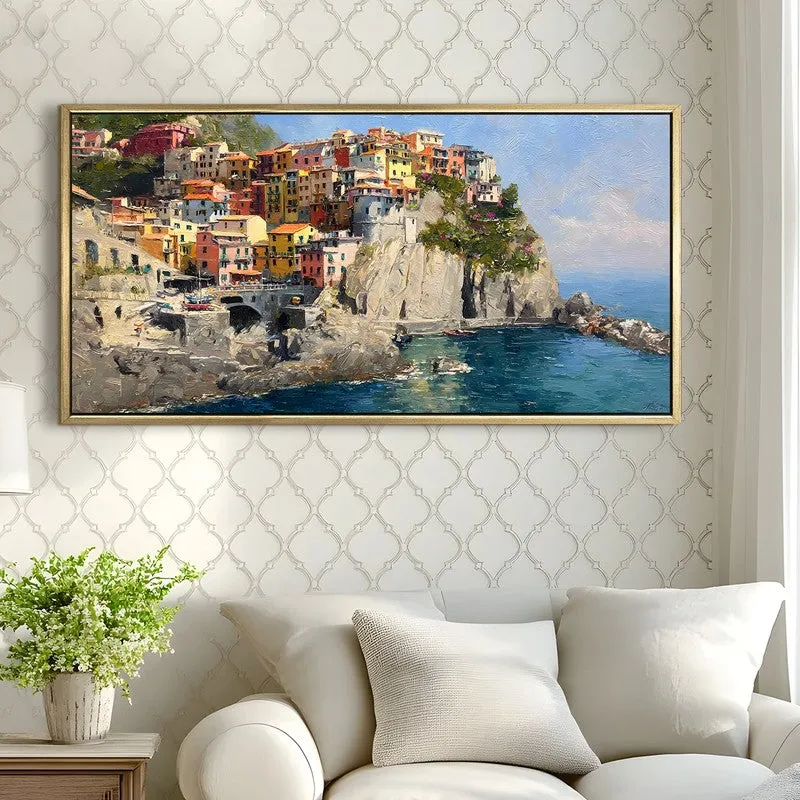 Cliffside Color Canvas Wall Painting With Frame media 4