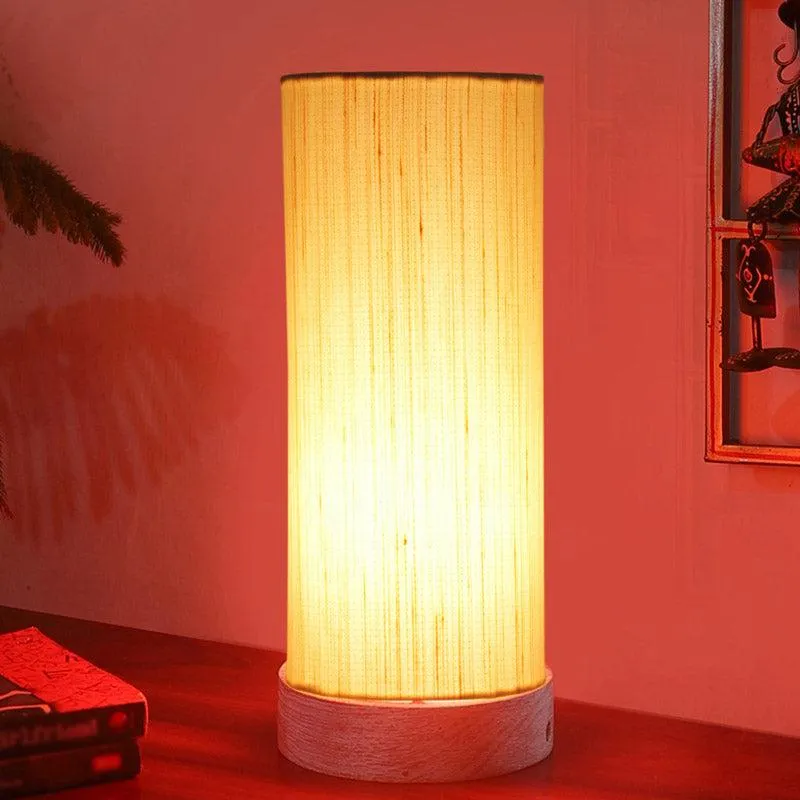 Ocra Tower Wooden Table Lamp - Grey media 2