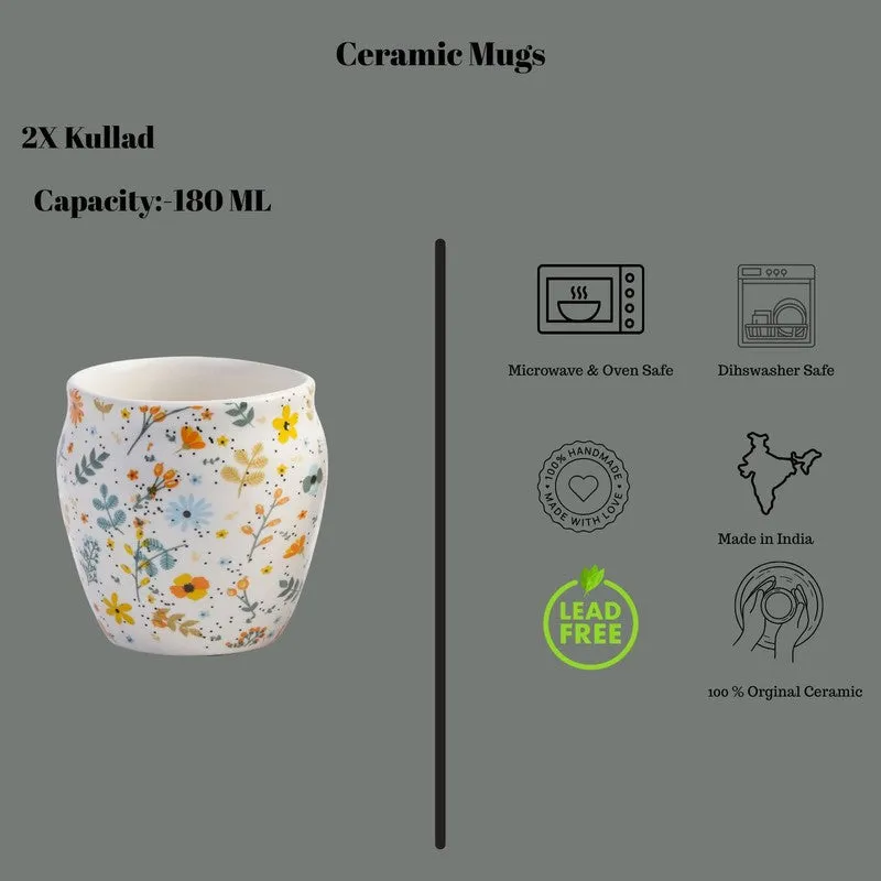 FloraSip Ceramic Kulhad ( 180 mL Each) - Set Of Two media 6
