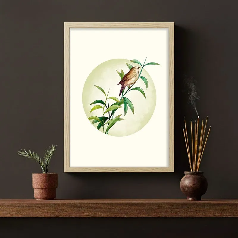 Birdsong Bliss Botanical Archival Paper Wall Art - Natural Brown Frame media 3