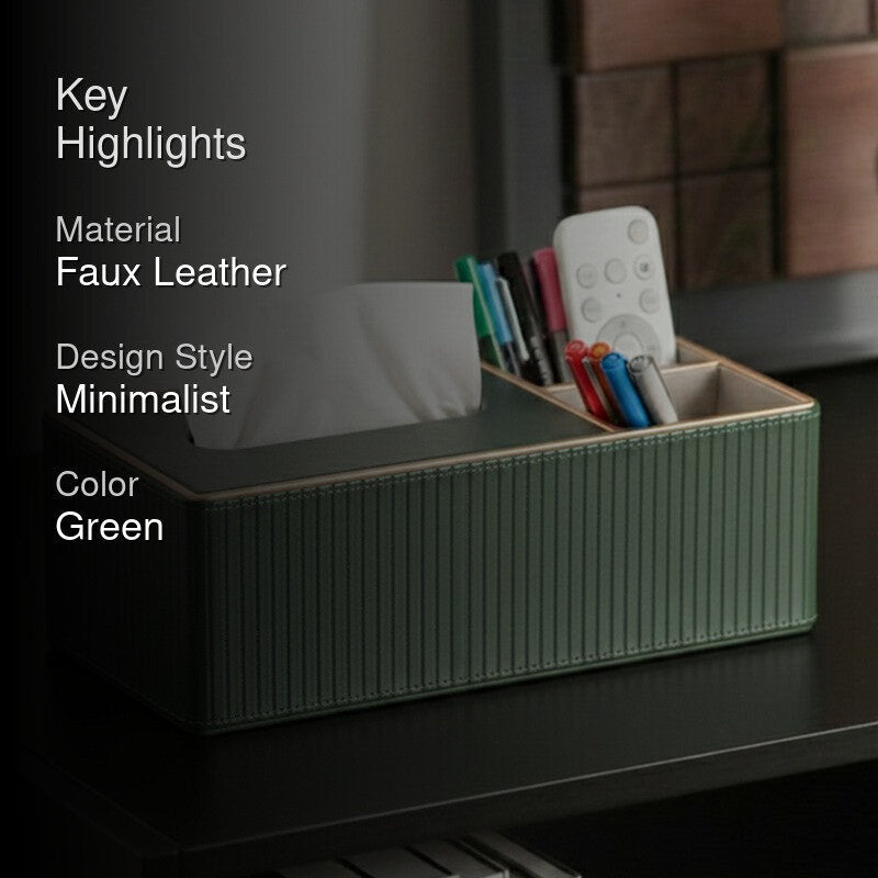 AarviDecor PureForm Faux Leather Tissue Holder media 2