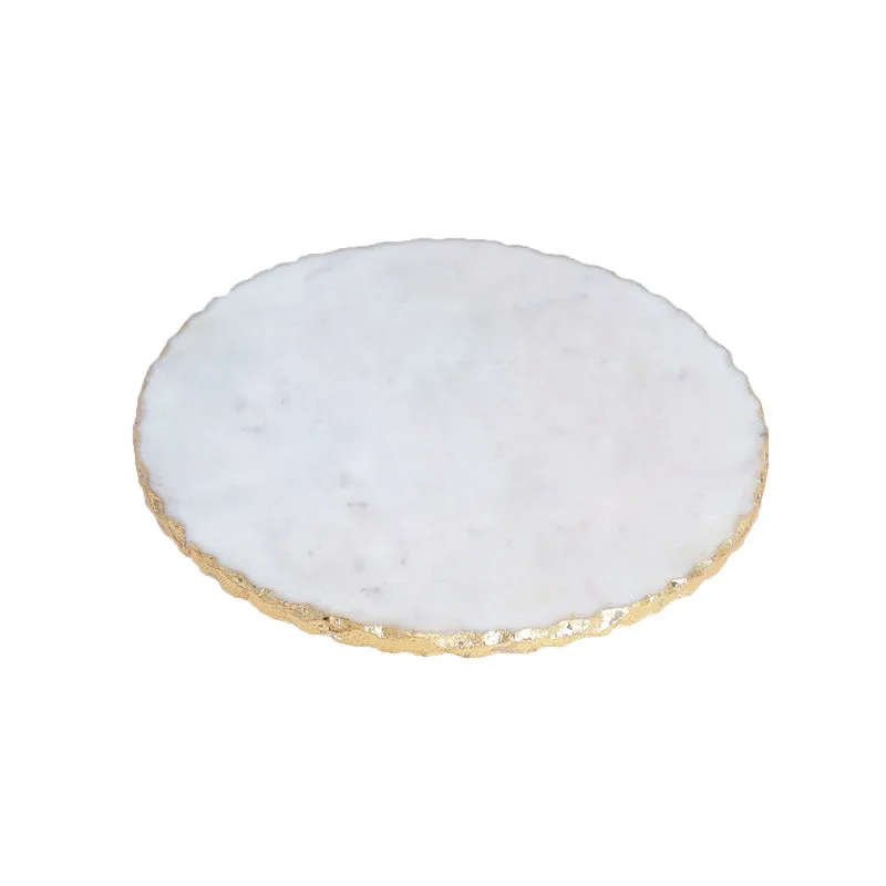 Serving Round Hand Crafted (Marble,Brass) Marble Platter media 4