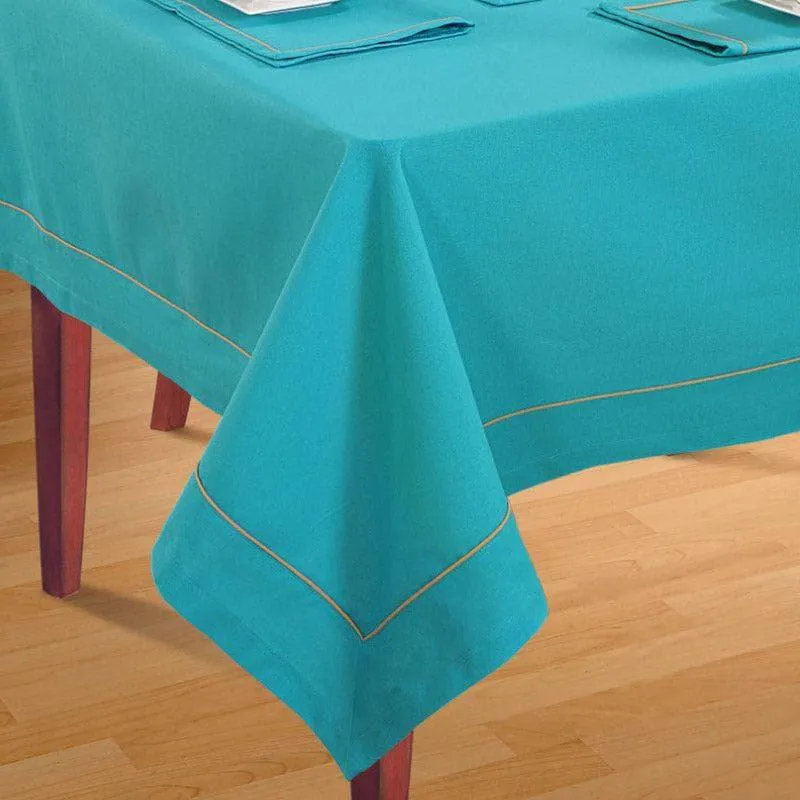 Swayam Pristine Solid Table Cover (Blue) - Six Seater media 3