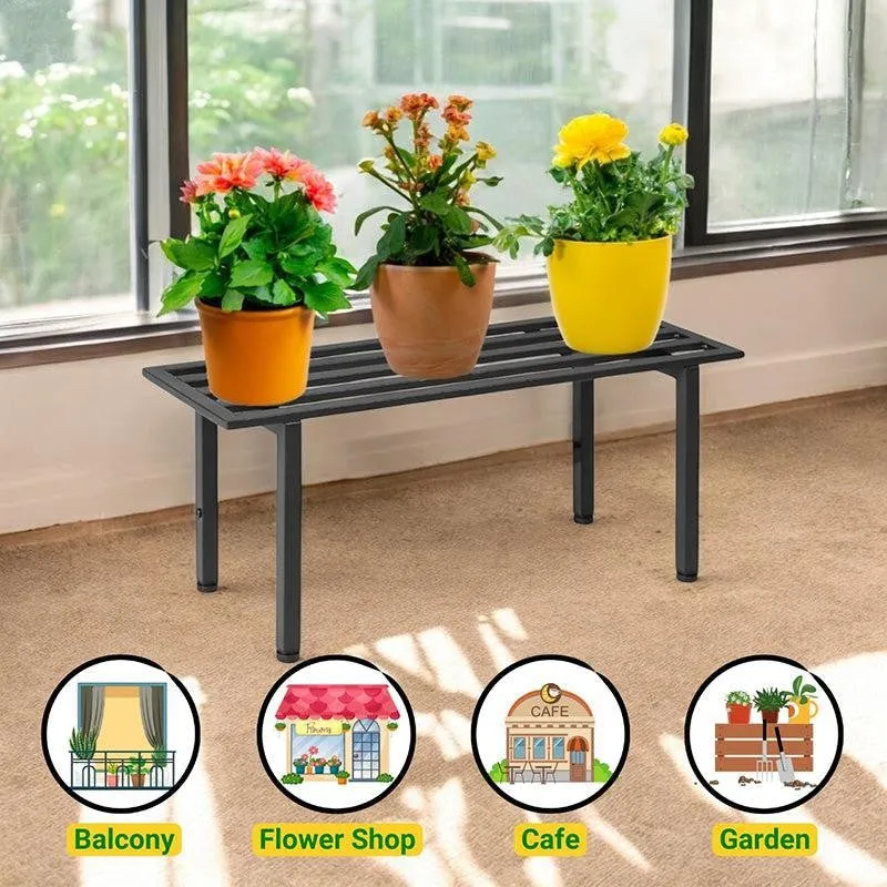 Obsidian Leaf Metal Planter Stand - Set Of Two media 5