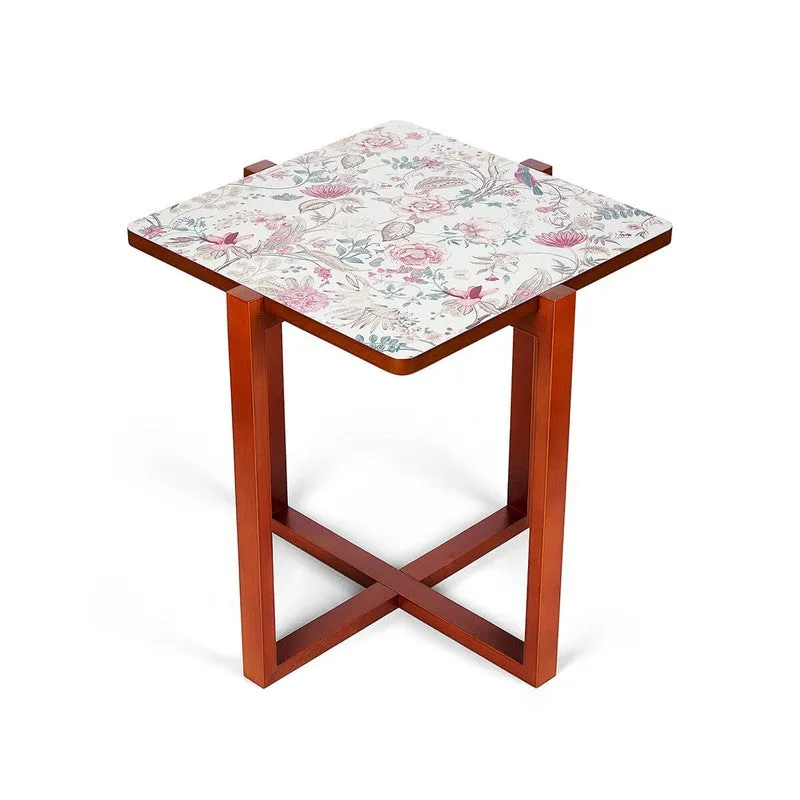 India Circus Wood Rustic Square Side Table media 4