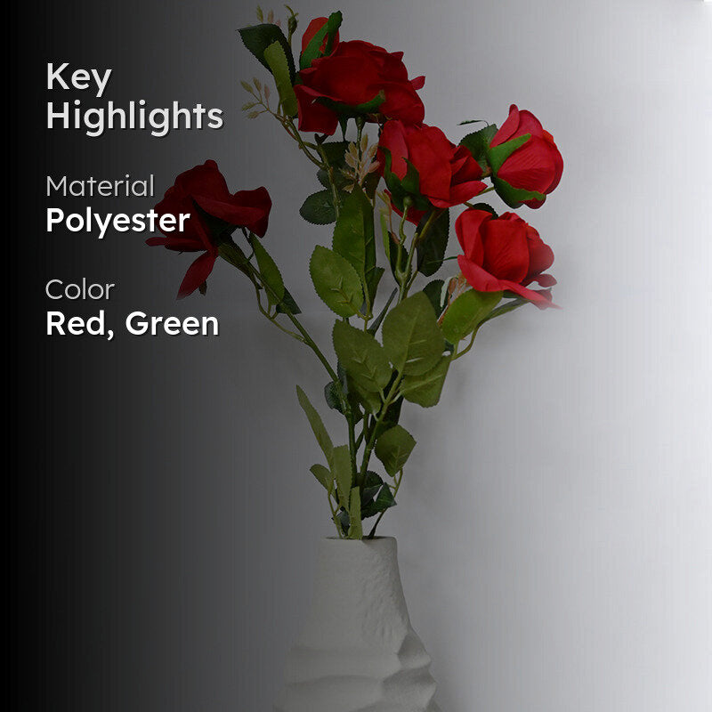 Artificial Red Rose Flower Stick media 2