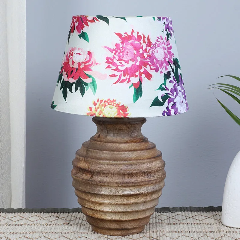Miyabi Palmer Printed Mango Wood Table Lamp - Multicolor media 2