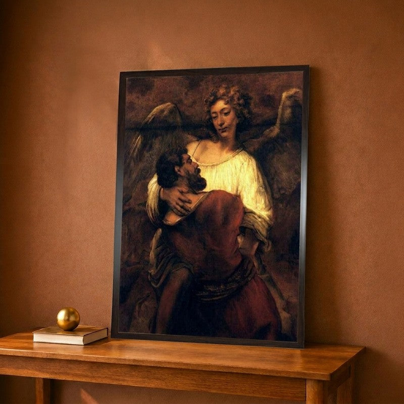 Jacob Fights The Angel 1660 Canvas Wall Painting - 9 x 12 Inches