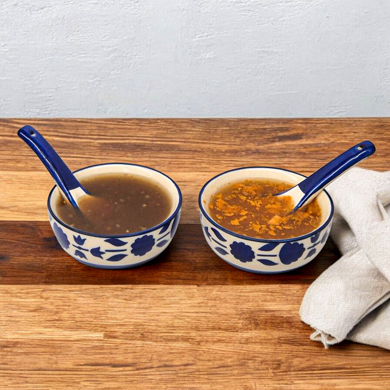 Ambar Fleura Soup Bowl With Spoon (250 mL) - Set Of Two media 5