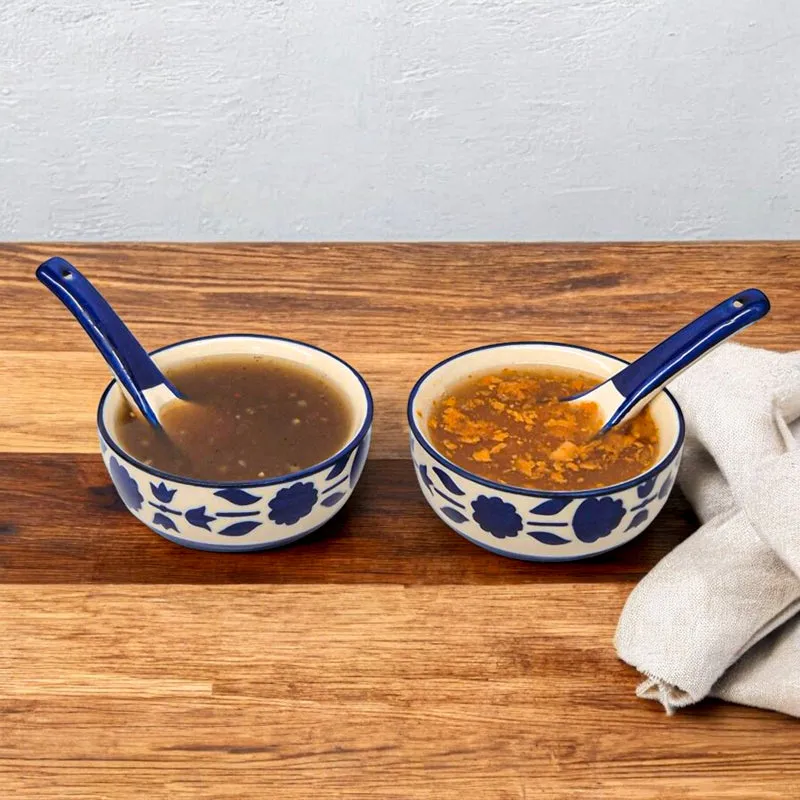 Ambar Fleura Soup Bowl With Spoon (250 mL) - Set Of Two media 5