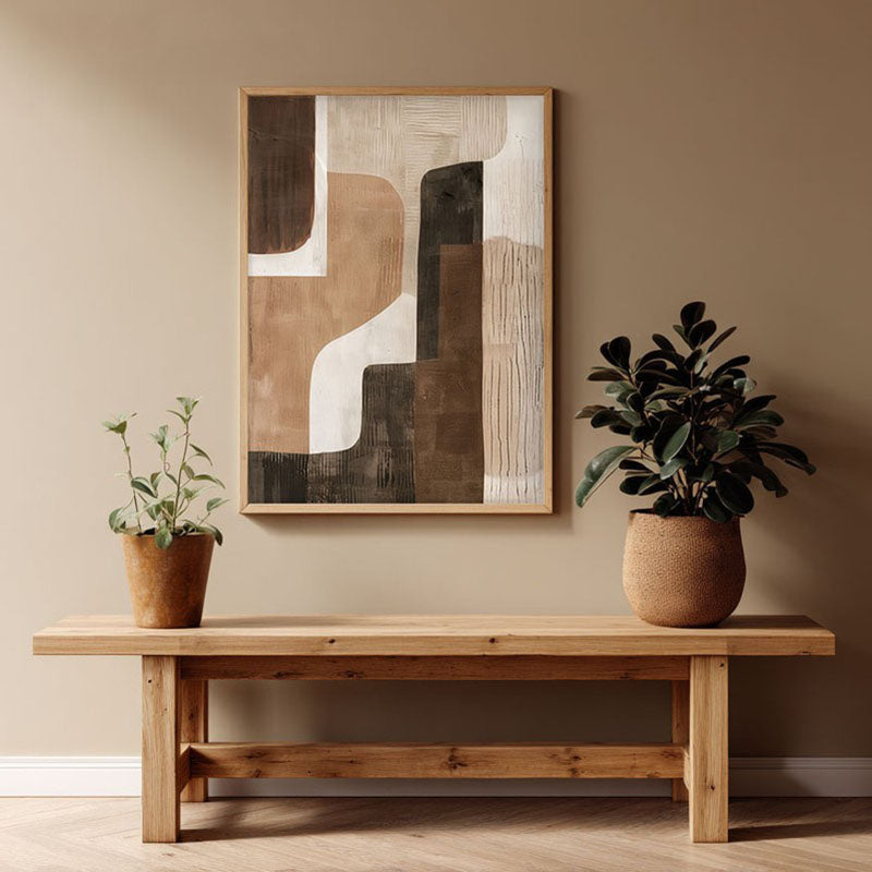 Sienna Sands Framed Canvas Archival Canvas Wall Painting - Natural Brown Frame