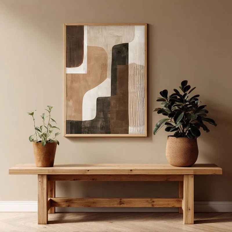 Sienna Sands Framed Canvas Archival Canvas Wall Painting - Natural Brown Frame media 1