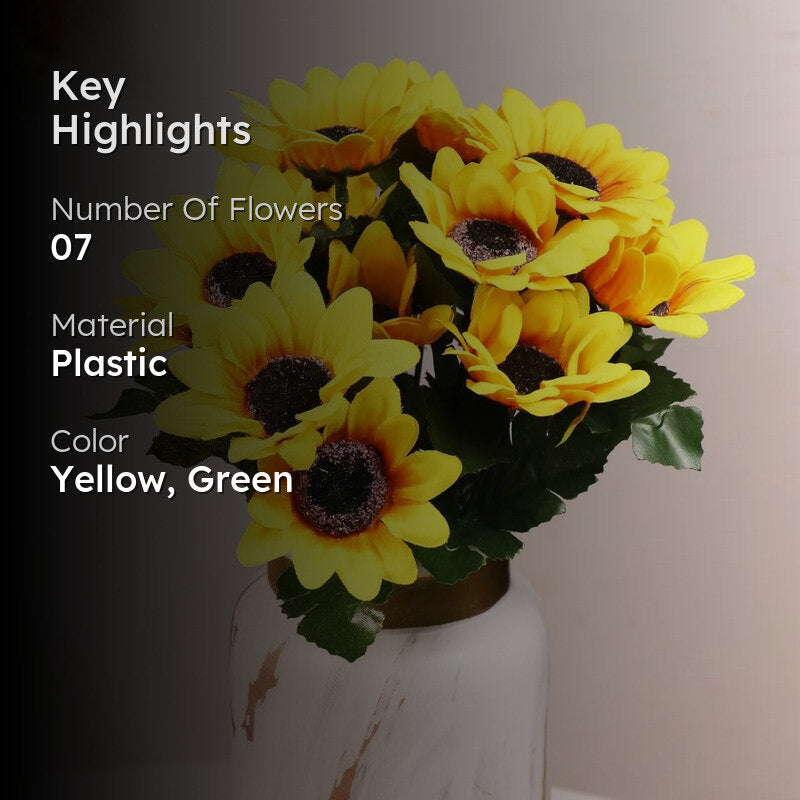 Faux Artificial Sunflower (Yellow) - Set Of Two media 2