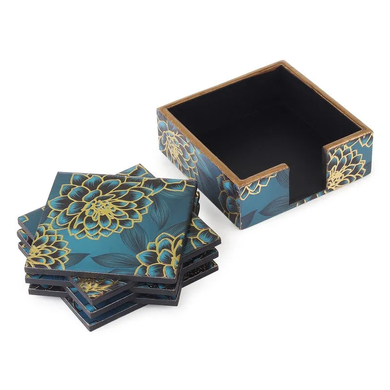 Deshira Wooden Coaster with Stand - Seven Piece Set media 7