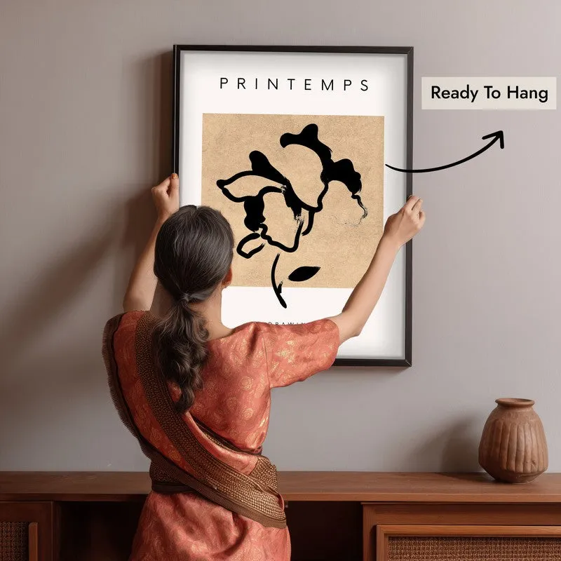 Petaline Canvas Wall Painting With Black Frame media 6