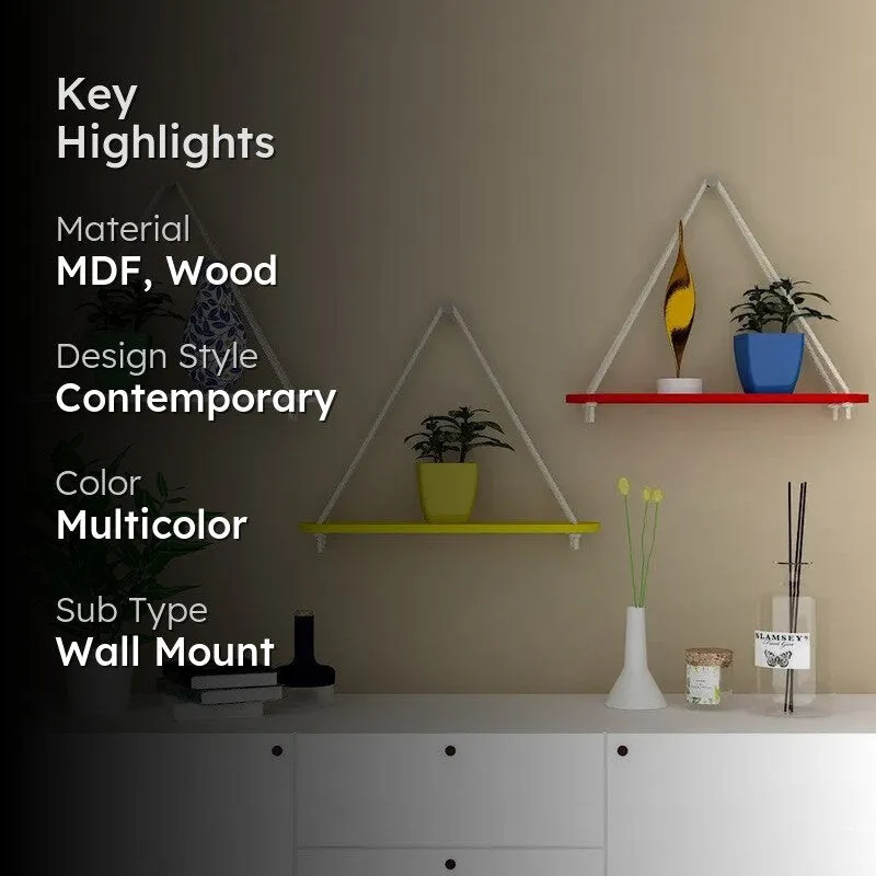 Vivid Nest (MDF,Wood) Shelves - Set Of Three media 2