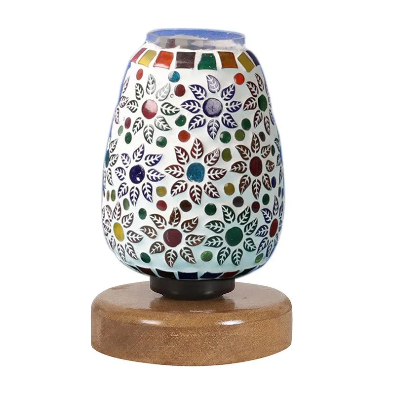 Oryvia Glass Table Lamp With Wooden Base - Multicolor media 5
