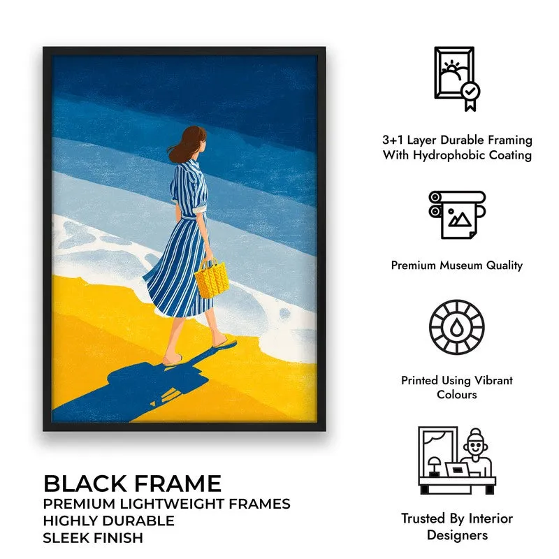 Oceanview Canvas Wall Painting - Black Frame media 9