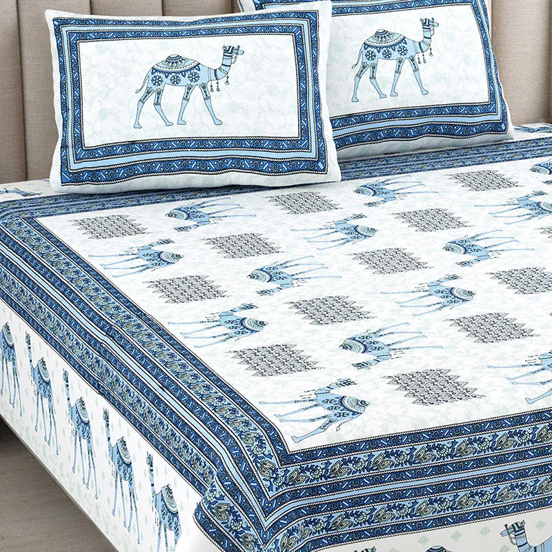 Bringa Cotton Bedsheet (Blue) - 180 TC media 4