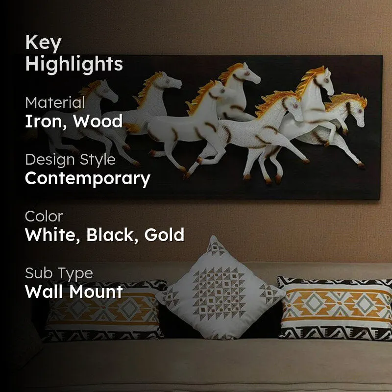 Palomino Gallop Iron Wall Accent With Wooden Frame media 2