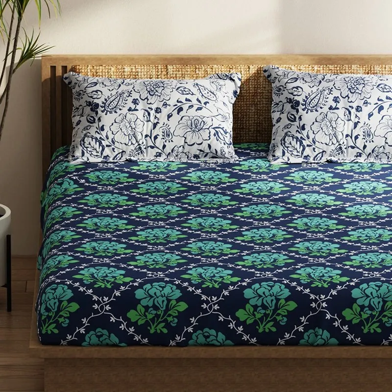 Fiddler Floral Microfiber Bedsheet - 120 GSM media 4