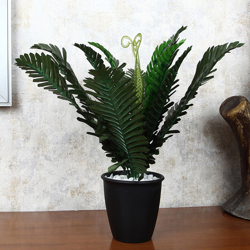 Palma Artificial Plant With Black Plastic Pot - 1.25 Feet