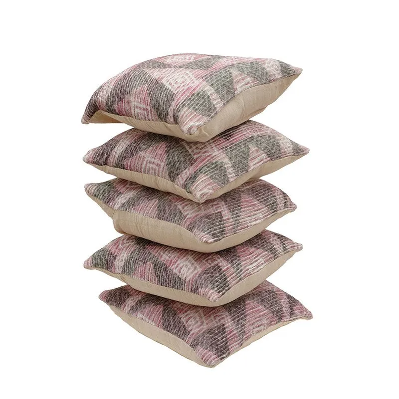 SquareDrift Cushion Cover (Mauve) - Set Of Five media 5