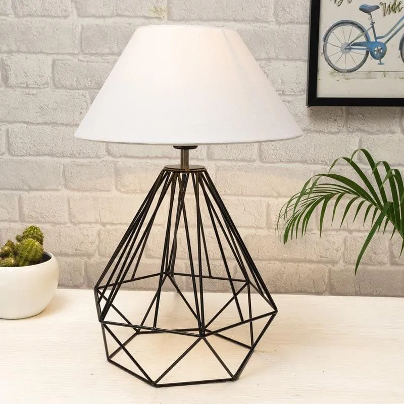 Diamond Dust Fabric Table Lamp - White,Black media 3