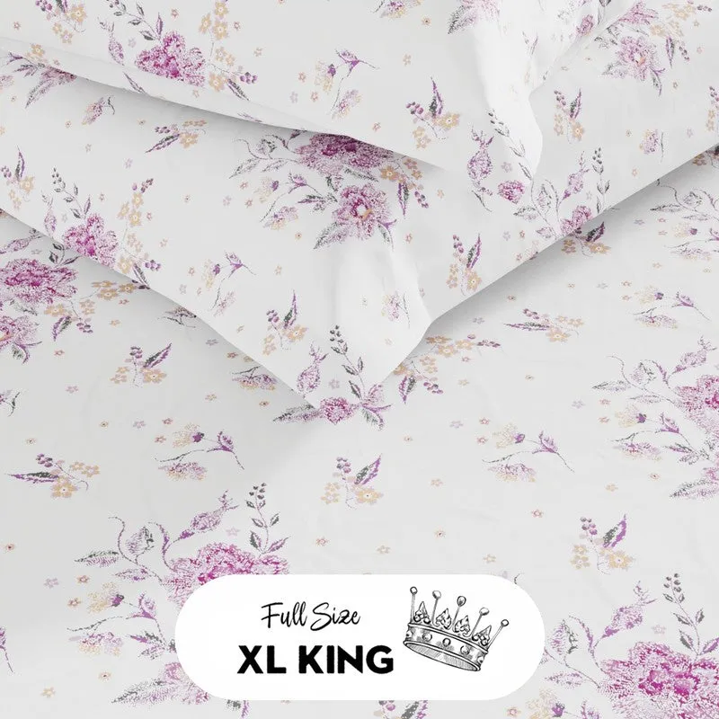 Novira Fitted Cotton Bedsheet (Purple) - 144 TC media 5