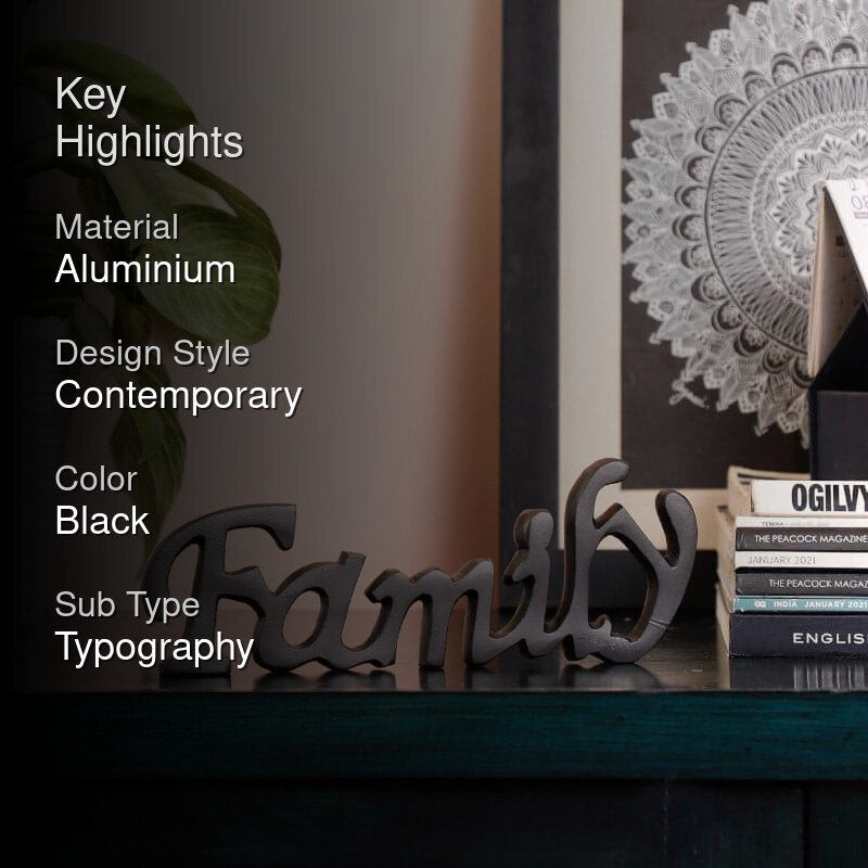 Family Forever Typography Showpiece - Black media 2
