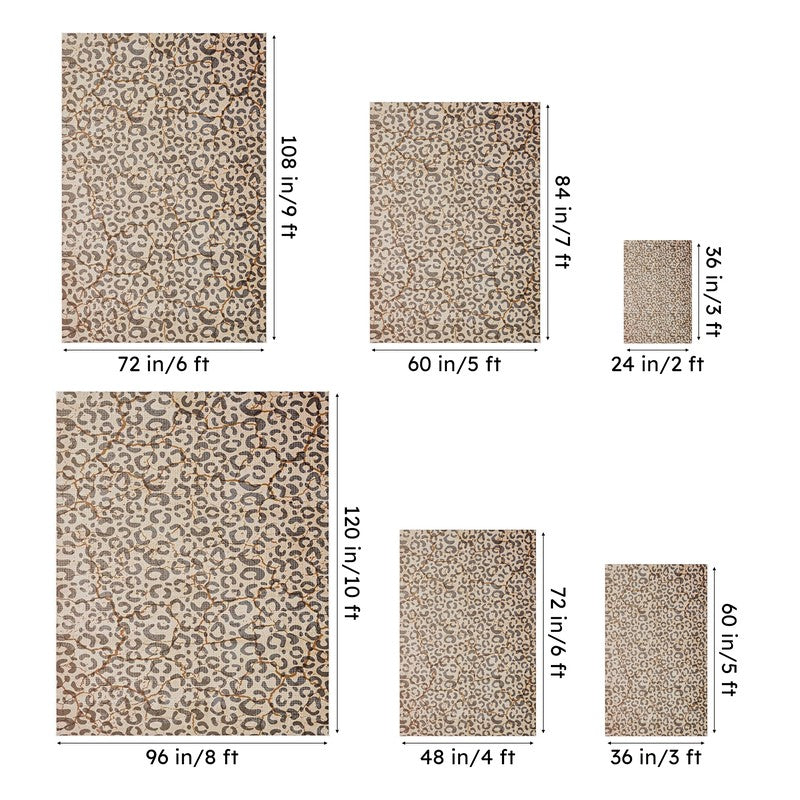 Beryl Abstract Polyester Anti-Skid Carpet - Beige & Brown media 13
