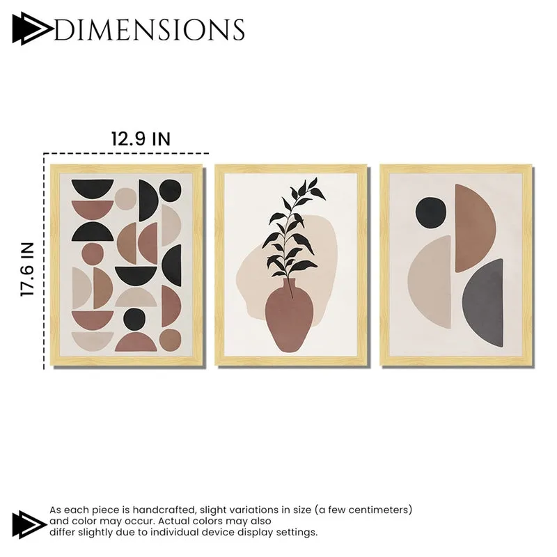 Aestrel Contemporary Abstract Wall Art With Frame - Set Of Three media 6