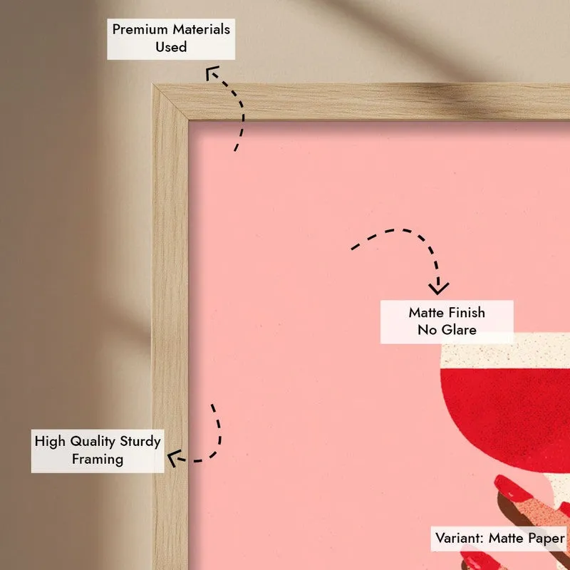Cocktail Canvas Wall Painting - Brown Frame media 7