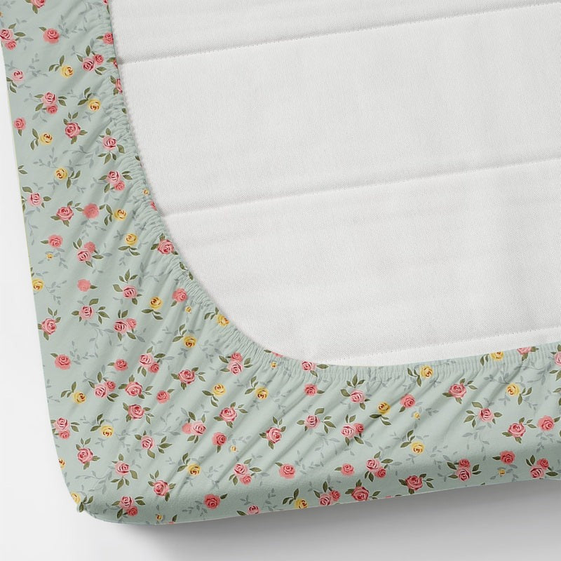 Cicegi Floral Microfiber Bedsheet (Mint Green) - 110 GSM media 3